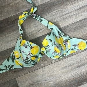 Adore Me swim bikini top Fruit lemon inspired size 38DD